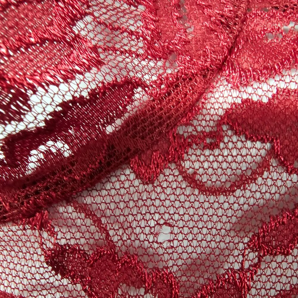 Apt 9 Blouse Red Lace Floral Goth Whimsigoth Dark Fairy Indie Grunge L - Picture 7 of 13